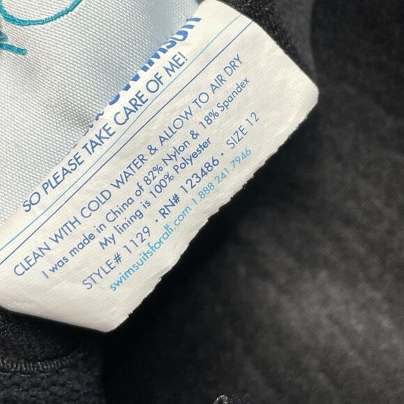 BEACH BELLE Swimsuits For All Tankini Top Black White Size 12 - Picture 5 of 5